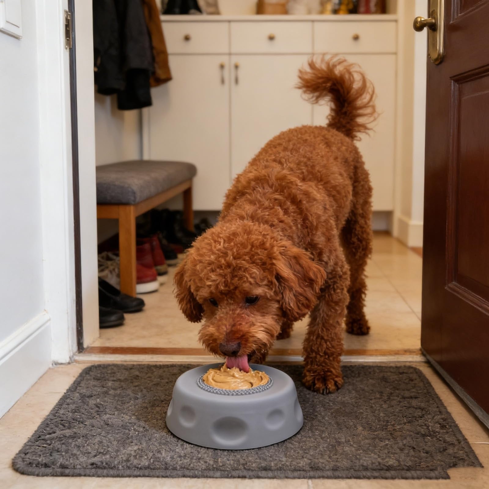 Dog Lick Bowl With Rolling Ball Slow Feeder
