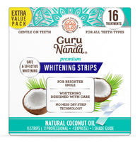 GuruNanda Teeth Whitening Strips - 16-Day Treatment with Non-Slip Dry Strip Technology - Whitening Designed with Care for a Brighter Smile