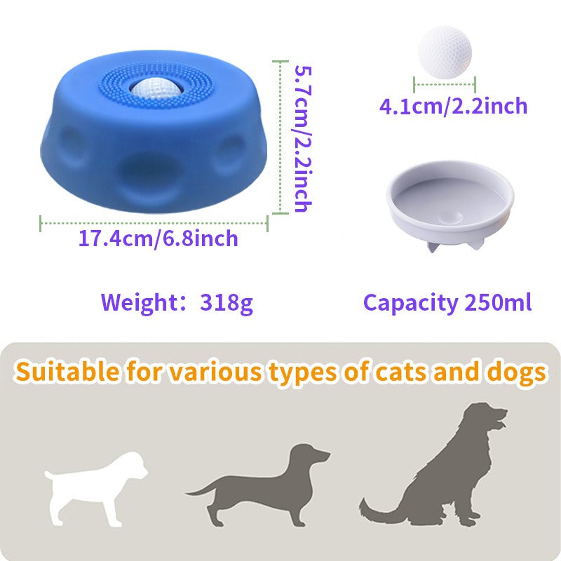 Dog Lick Bowl With Rolling Ball Slow Feeder